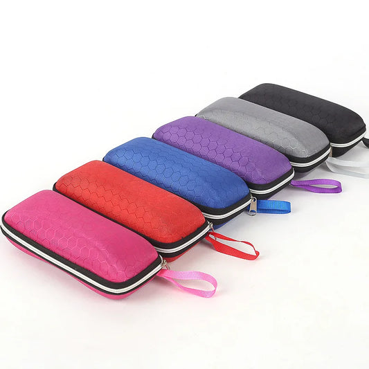 Portable Glasses Case For Women Men Sunglasses Box With Lanyard Zipper Eyeglass Case Cover Protector