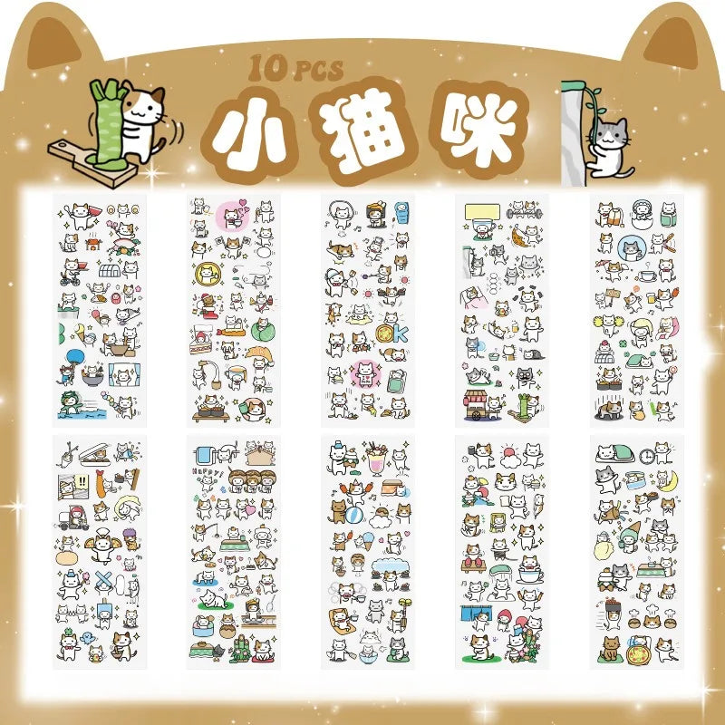 Kawaii Scrapbooking Stickers Bicycle Decals Gift Frog Students Cartoon Stationery PET Diary Stickers Notebook Cute Girls