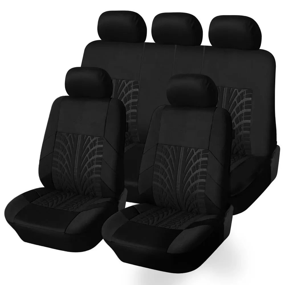 Car Seat Covers Full Set Front Split Rear Bench For Car Universal Cloth SUV Sedan Van Automotive Interior Covers