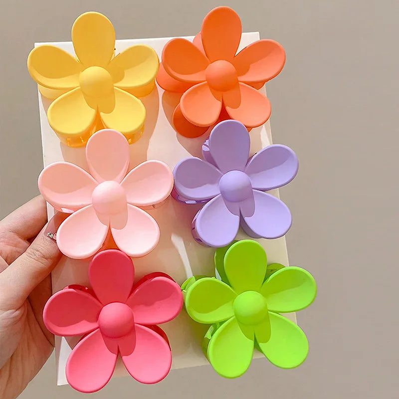 Large Flower Claw Clips For Women Fashion Hair Claw Hair Clamps Girls Matte Hairpins Sweet Headwear Barrette Hair Accessories