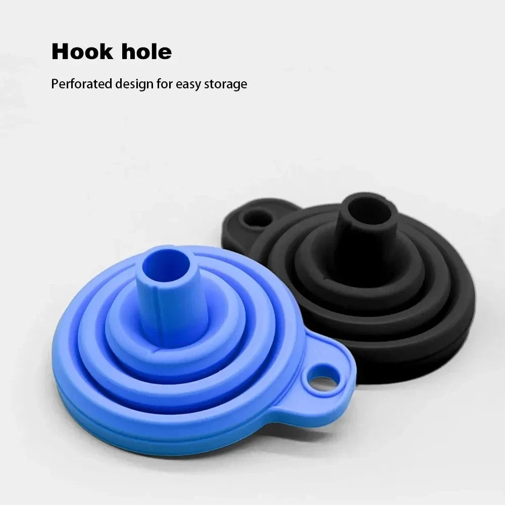 1 portable automotive engine funnel Universal silicone liquid funnel washer for liquid change foldable