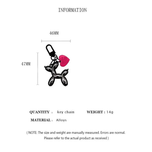 Popular Cute Cartoon Balloon Dog Keyring Couple Keychains Women Men New Car Holder Jewelry Gift Decoration Accessories