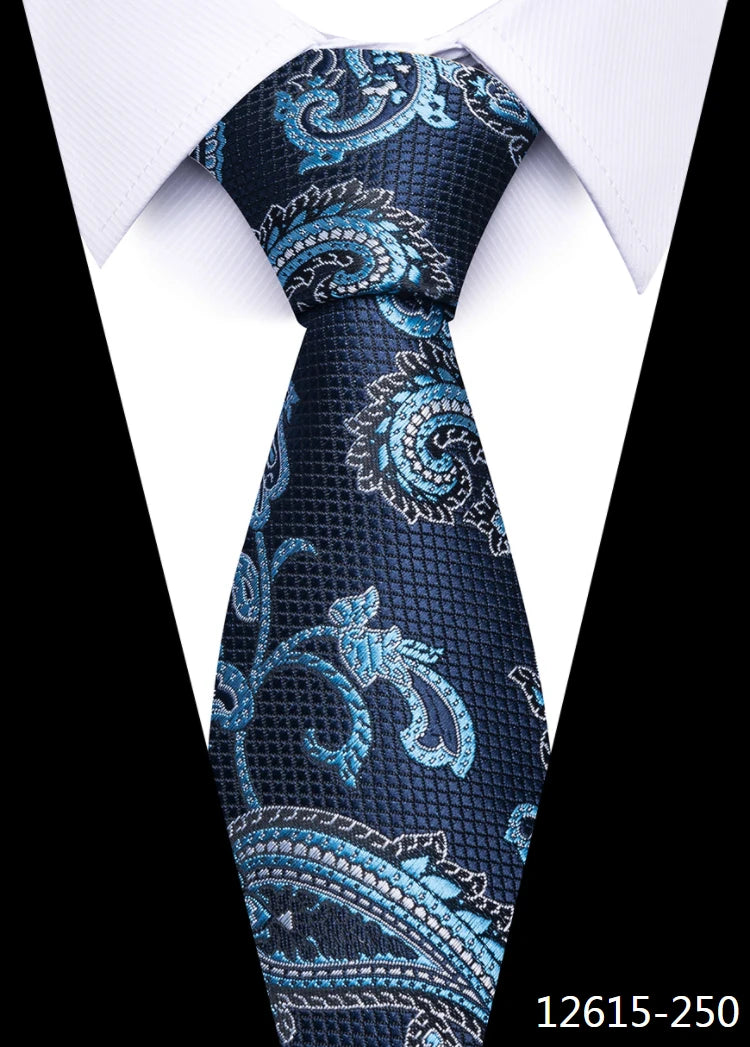 Hot Sale Brand New Style Tie Blue Golden Stripe Suit Accessories Necktie Men Gravata Fit Wedding Holiday Present