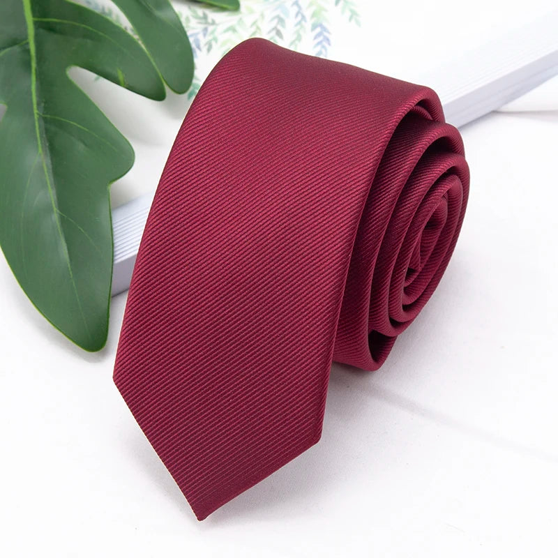 Men's Business Jacquard Slim Tie, British Classic Solid Color Tie,Casual Wedding Accessories