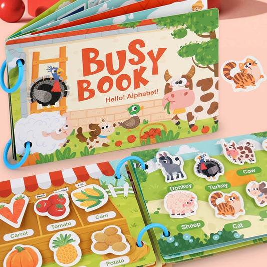 Montessori Busy Book Sticker Quiet Book for Kids Early Educational Toy Toddlers Matching Puzzles Game Baby Learning Toys Gifts