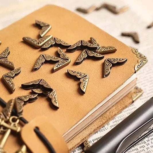 50Pcs Metal Book Corner Protector Vintage Scrapbook Photo Album Notebook Menus Folder Protecting Golden Silver Bronze 50Pcs Meta