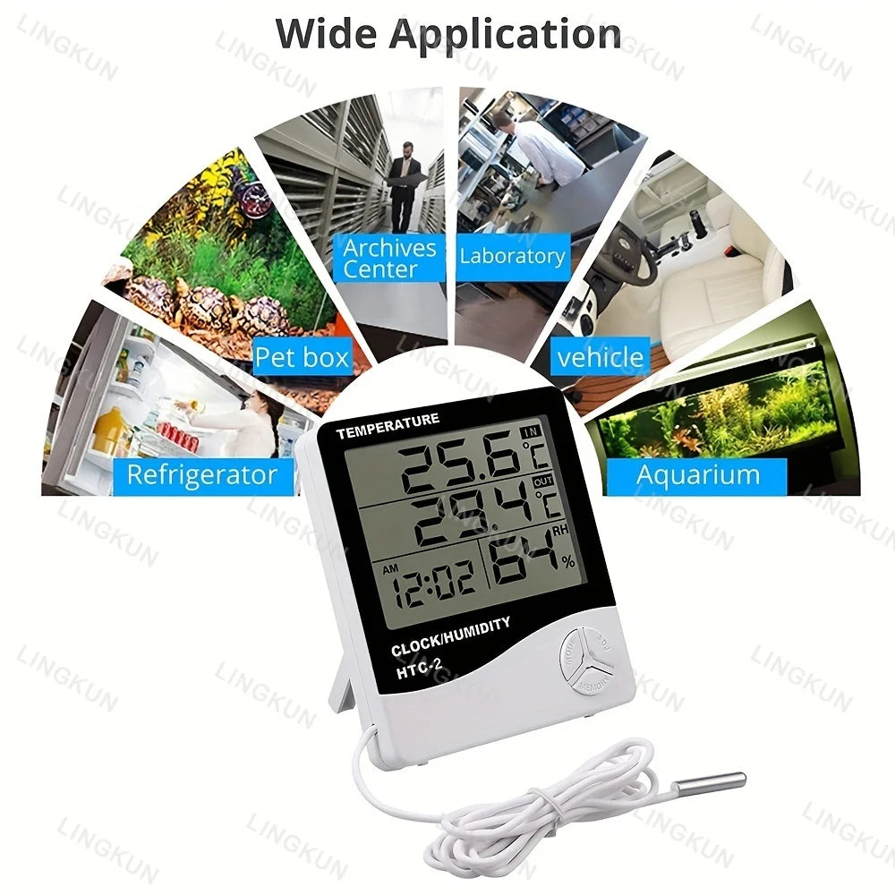 LCD Digital Thermometer Hygrometer Indoor Room Electronic Temperature Humidity Meter Sensor Gauge Weather Station For Home