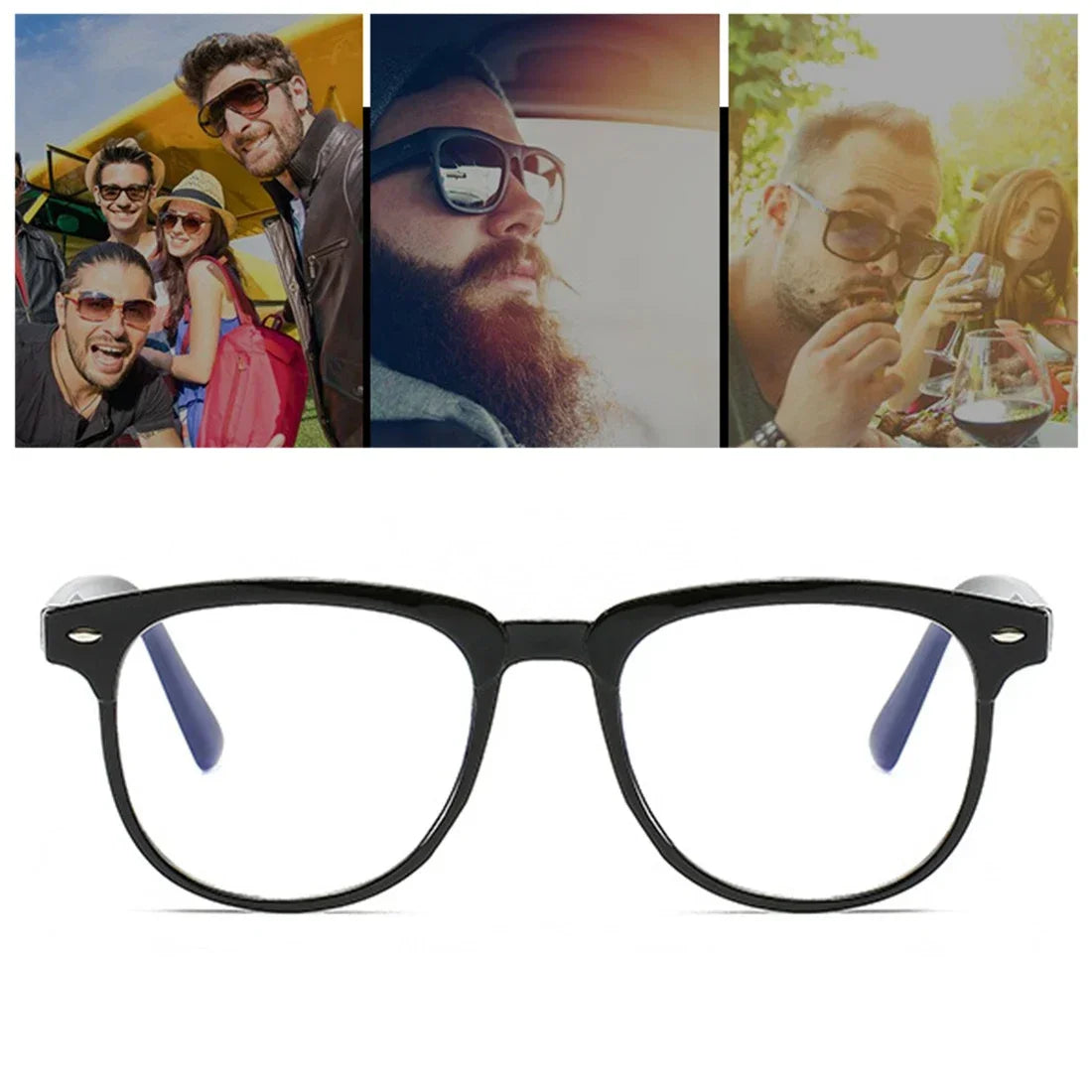 Fashion Anti-Blue Light Glasses Women Transparent Computer Glasses Anti Blue Light Square Eyewear Retro Glasses Frame Eyeglass