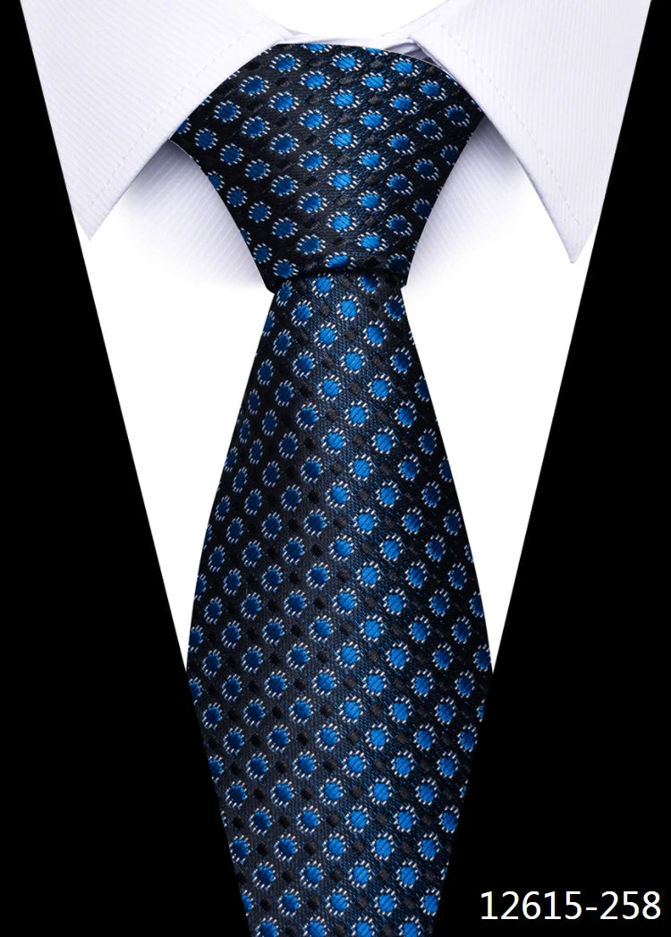 Hot Sale Brand New Style Tie Blue Golden Stripe Suit Accessories Necktie Men Gravata Fit Wedding Holiday Present