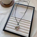 New Heart Pendant Necklace Adjustable Pull-out Sweater Chain Accessory