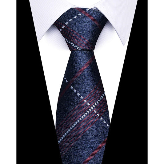 Hot Sale Brand New Style Tie Blue Golden Stripe Suit Accessories Necktie Men Gravata Fit Wedding Holiday Present