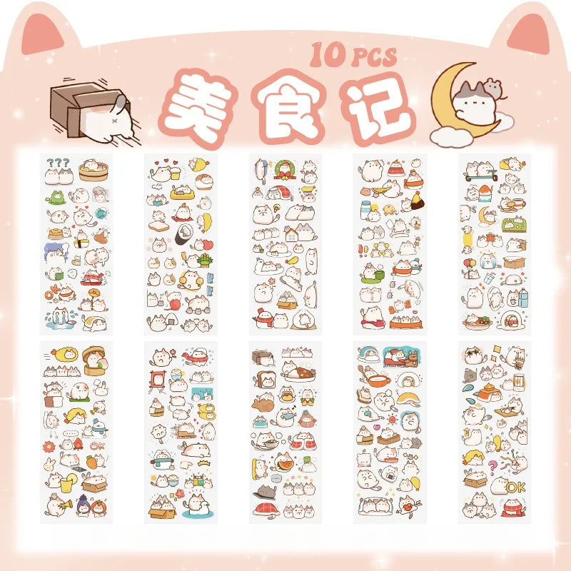 Kawaii Scrapbooking Stickers Bicycle Decals Gift Frog Students Cartoon Stationery PET Diary Stickers Notebook Cute Girls