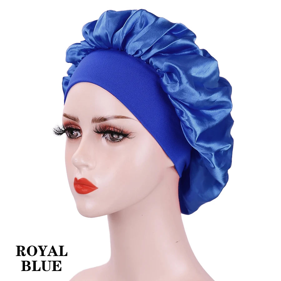 New 1pcs Silk Bonnet for Sleeping Round Haircare Women Shower Cap Head Shower Hat Hair Accessories Bathroom Products Hair Bonnet