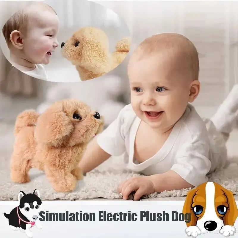 Baby Toy Dog That Walks Barks Tail Wagging Plush Interactive Electronic Pets Puppy Montessori Toys for Girls Boys Christmas Gift