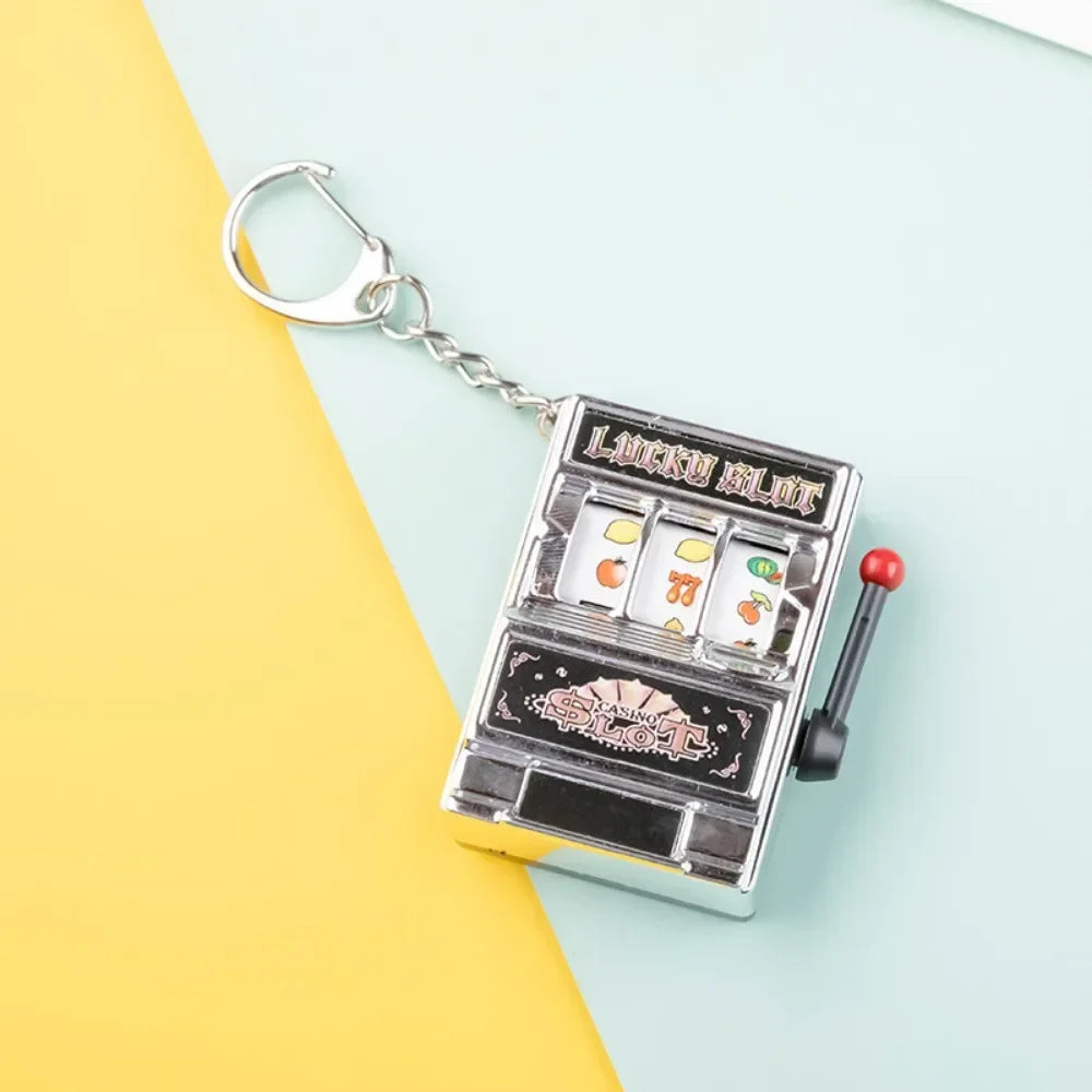 Simple Fashion Trend Keychain Toy Fruit Machine Slot Machine Keychain Personalized Creative Car Pendant Key Ring GiftAccessories