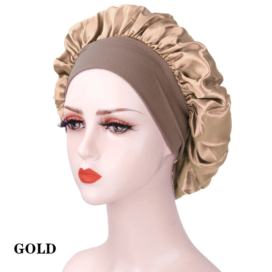 New 1pcs Silk Bonnet for Sleeping Round Haircare Women Shower Cap Head Shower Hat Hair Accessories Bathroom Products Hair Bonnet