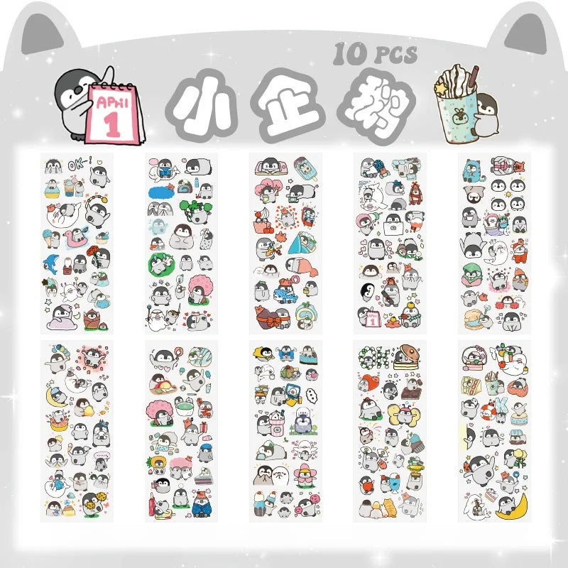 Kawaii Scrapbooking Stickers Bicycle Decals Gift Frog Students Cartoon Stationery PET Diary Stickers Notebook Cute Girls