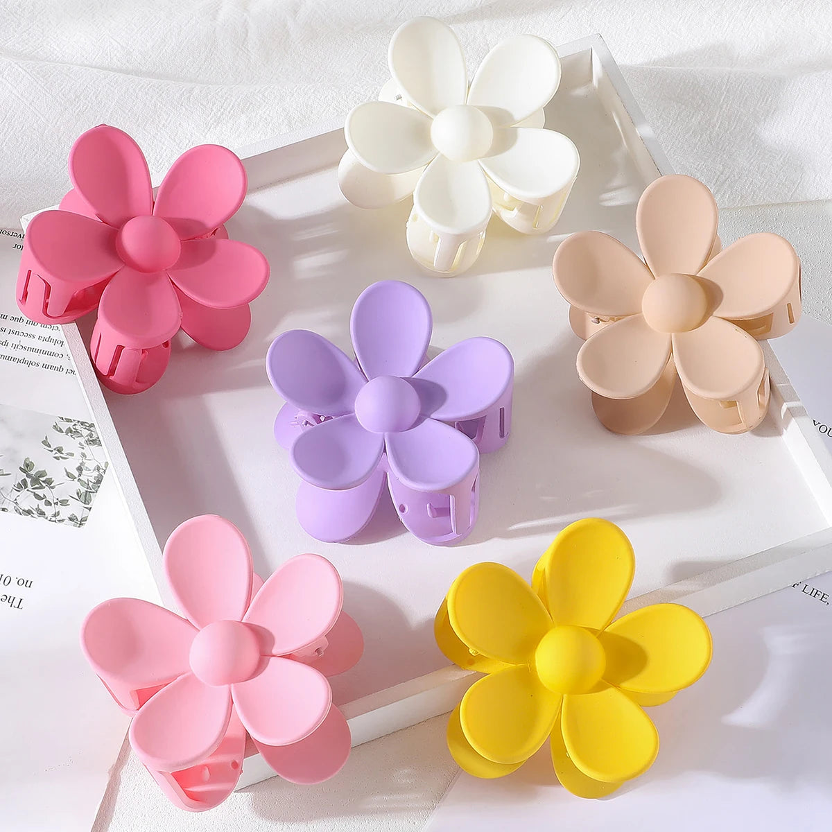 Large Flower Claw Clips For Women Fashion Hair Claw Hair Clamps Girls Matte Hairpins Sweet Headwear Barrette Hair Accessories