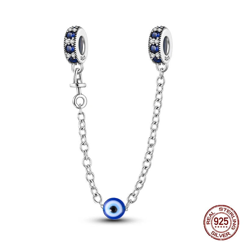 100% Real 925 Silver Plated Classic Devil's Eye Charms Beads For Women Fit Original Pandora Bracelets Fine DIY Jewelry Making