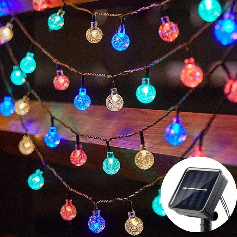 1pc Solar Crystal Ball Fairy String Lights 5M20L Outdoor Waterproof Christmas Decoration Camping Fairy Garland Garden Party