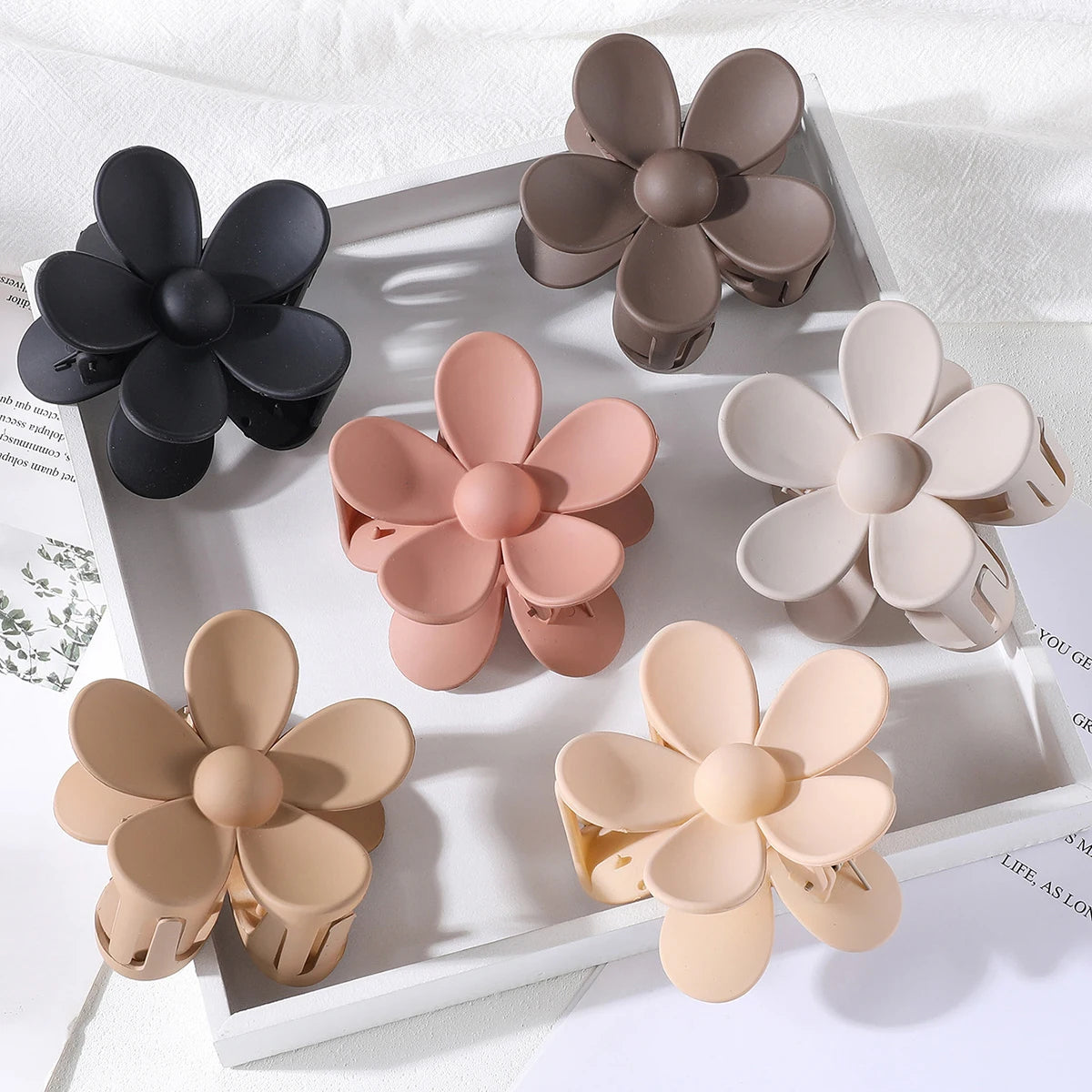 Large Flower Claw Clips For Women Fashion Hair Claw Hair Clamps Girls Matte Hairpins Sweet Headwear Barrette Hair Accessories