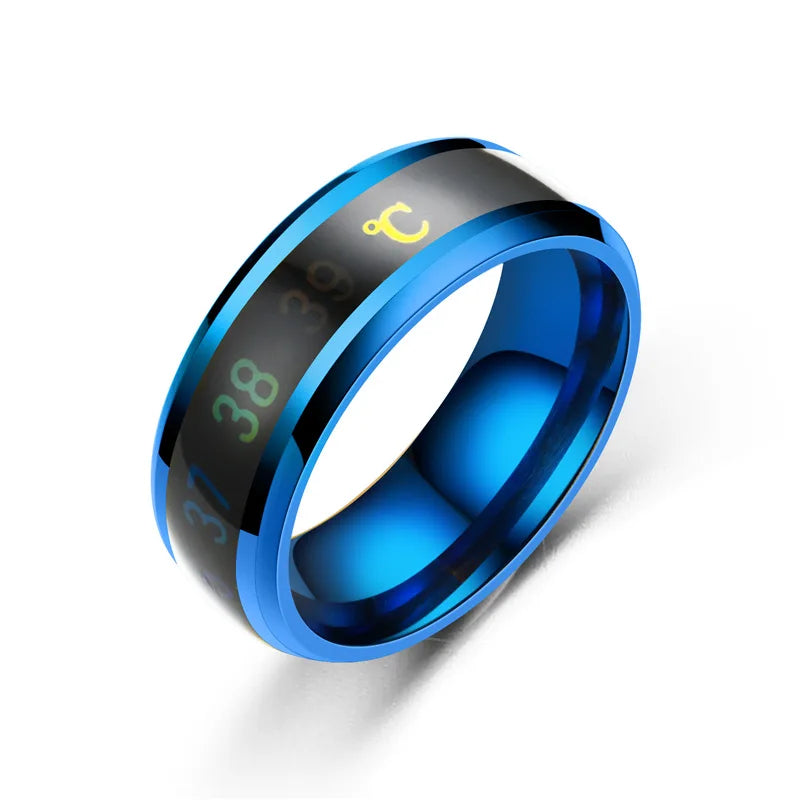 Temperature Ring Titanium Steel Mood Emotion Feeling Intelligent Temperature Sensitive Ring for Women Men Waterproof Jewelry