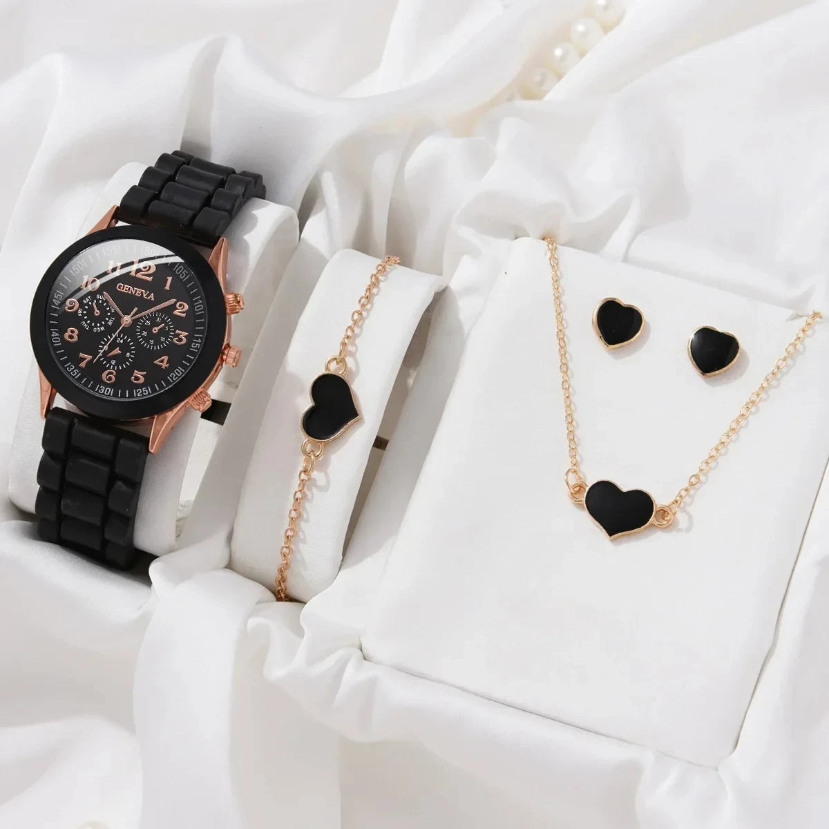 2PCS Set Luxury Watch Women Rhinestone Fashion Quartz Wristwatch Female Casual Ladies Watches Bracelet Set Clock No Box