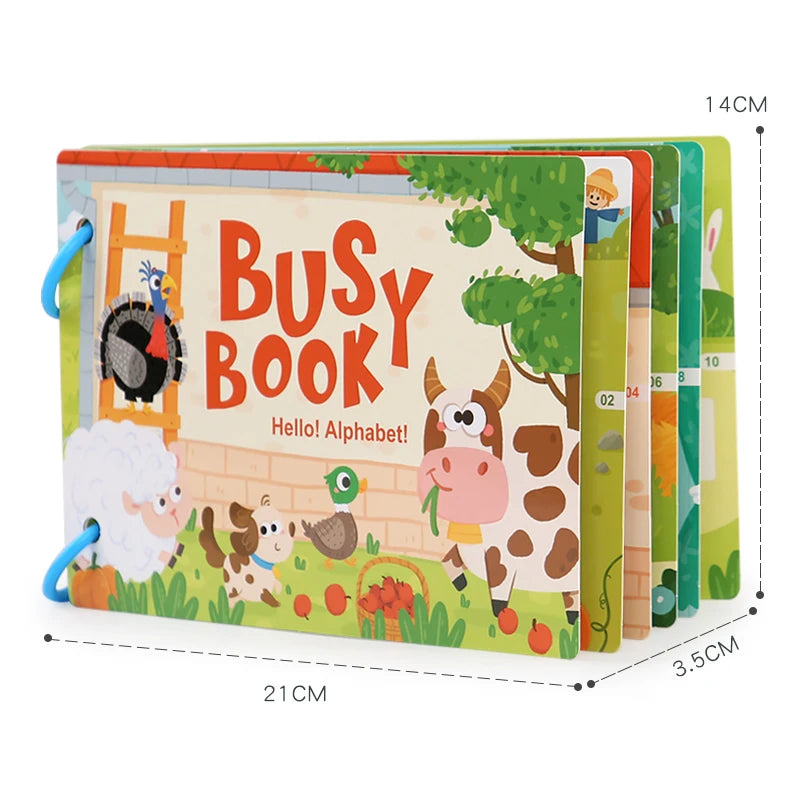 Montessori Busy Book Sticker Quiet Book for Kids Early Educational Toy Toddlers Matching Puzzles Game Baby Learning Toys Gifts