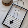 New Heart Pendant Necklace Adjustable Pull-out Sweater Chain Accessory