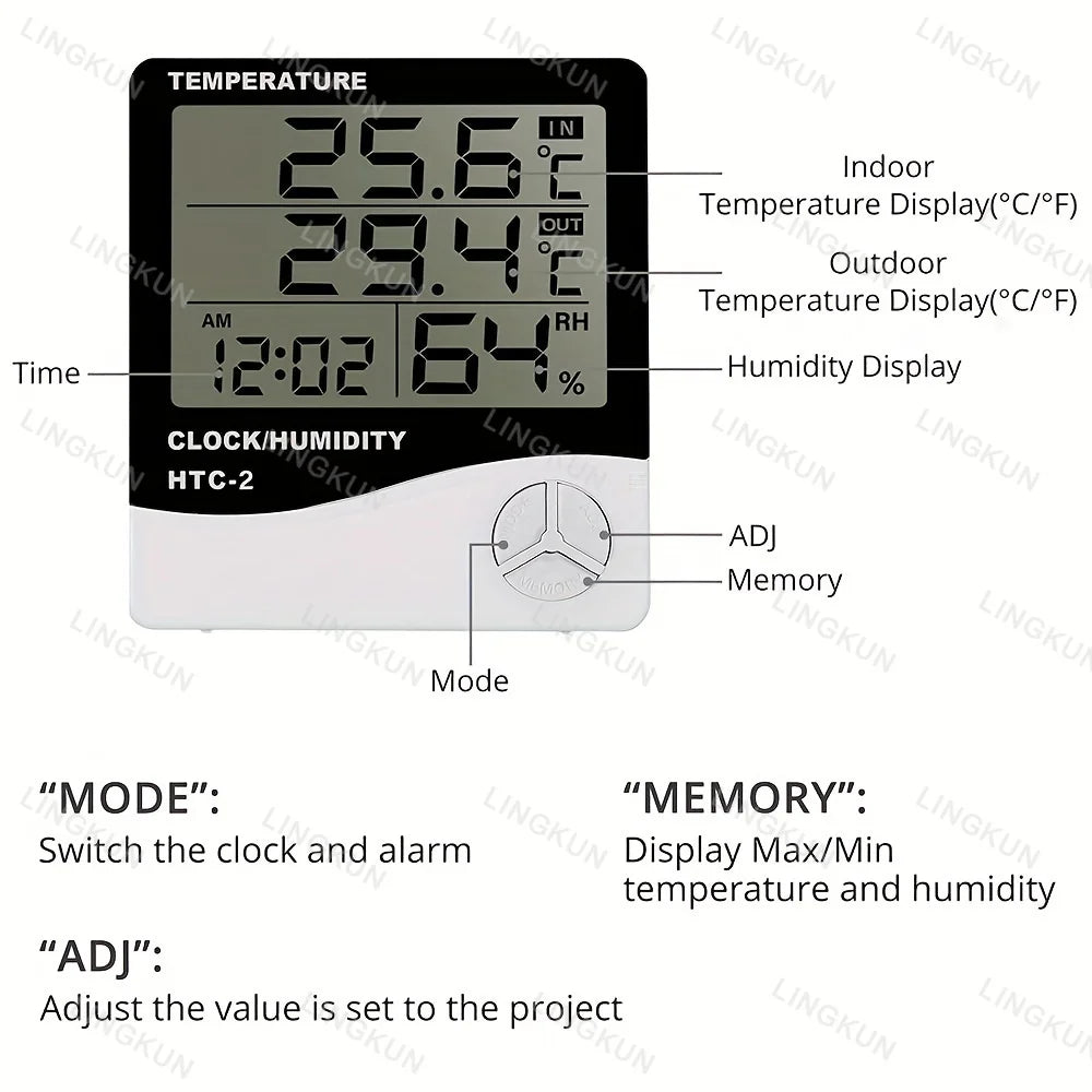 LCD Digital Thermometer Hygrometer Indoor Room Electronic Temperature Humidity Meter Sensor Gauge Weather Station For Home