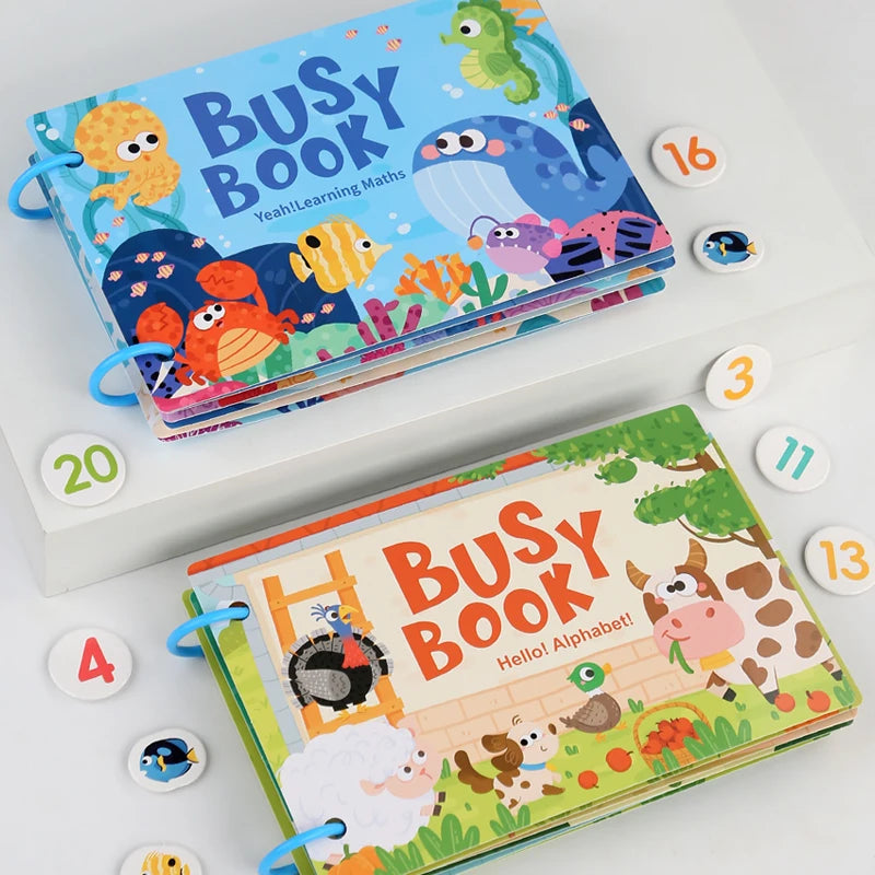 Montessori Busy Book Sticker Quiet Book for Kids Early Educational Toy Toddlers Matching Puzzles Game Baby Learning Toys Gifts